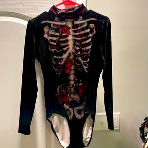 Blackmilk Black Skeleton Bodysuit NWT